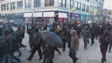 Protesters took to Montreal streets for the annual March 15 demonstration in Montreal (CTV News).