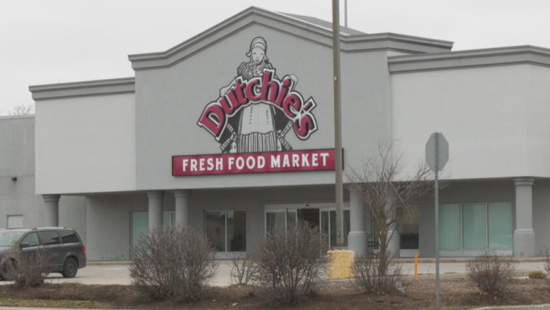 A Dutchie's Fresh Food Market store in Kitchener, Ont. on March 14, 2024. (Dan Lauckner/CTV Kitchener)