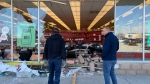 Cleanup is underway after a vehicle crashed into a Windsor, Ont. Bulk Barn store on March 16, 2024. (Sanjay Maru/CTV News Windsor)