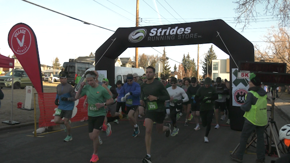 Some Calgarians celebrated St. Patrick's Day with a run on March 17, 2024. (Tyler Barrow/CTV News Calgary)