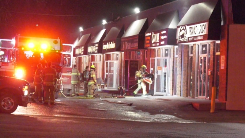 Fire crews were called to a business in the Manchester Industrial Park on Sunday evening.