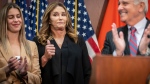 Caitlyn Jenner speaks at a press conference, Monday, March 18, 2024, in Mineola, N.Y. (AP Photo / Stefan Jeremiah)