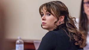 Hannah Gutierrez-Reed, the former armourer at the movie "Rust", listens to closing arguments in her trial at district court on Wednesday, Mar. 6, 2024, in Santa Fe, N.M. (Luis Sánchez/Santa Fe New Mexican via AP, Pool)