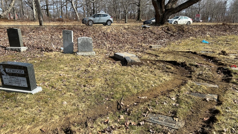 Halifax Regional Police has charged three people after a cemetery in Dartmouth, N.S., was damaged. (Paul DeWitt/CTV Atlantic)