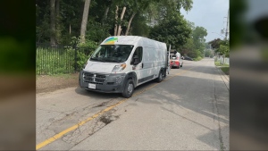 The Sanguen Health van is seen in Cambridge. (Submitted)