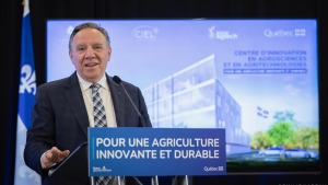 Quebec Premier Francois Legault was in L'Assomption on Friday, March 22, 2024 to announce nearly $42 million for an agritechnology centre. (Francois Legault, X)