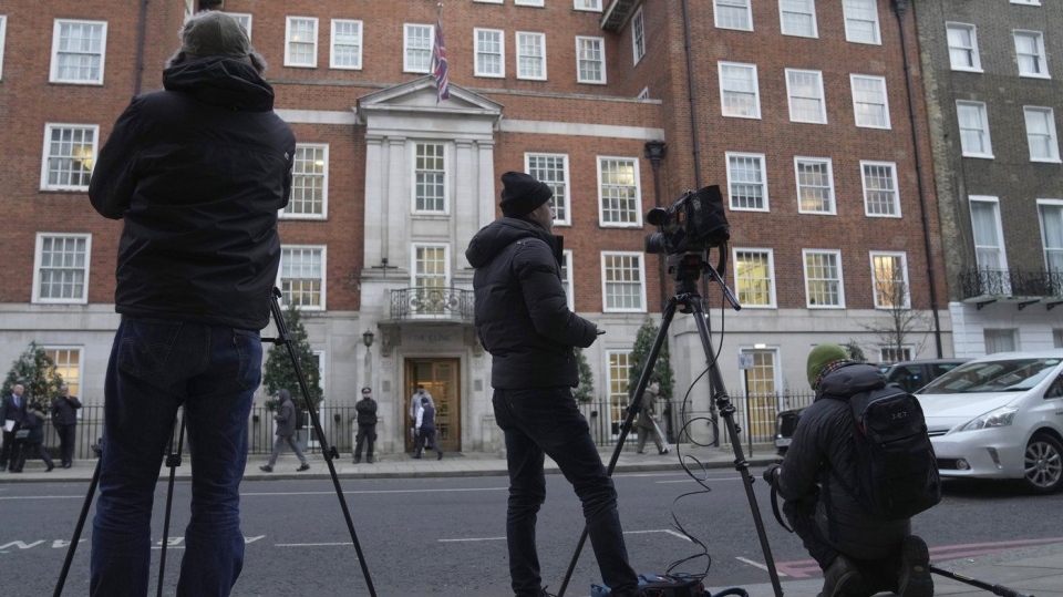 Media outside London Clinic