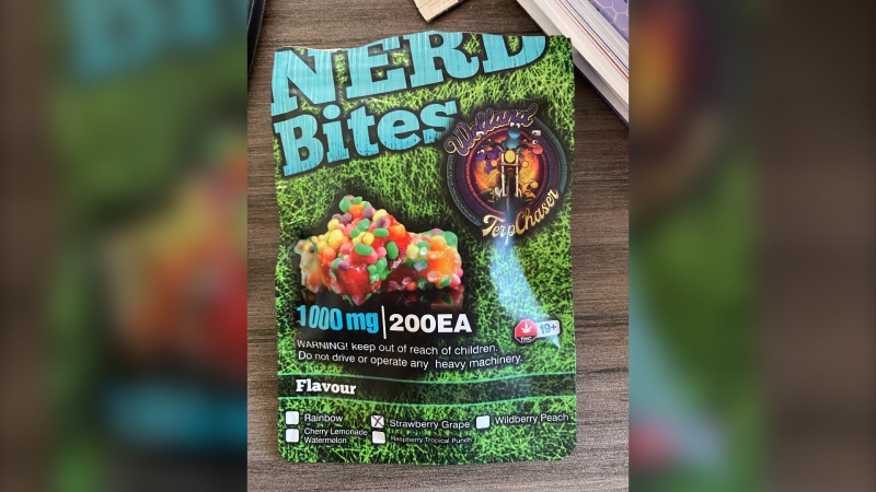 The mother of a nine-year-old boy says packaging that depicts highly potent cannabis as a "treat", as shown in this handout image, led her son and his classmates at a Halifax school to consume them and become violently ill earlier this week. Katrina MacDonald, who is also a health care worker, said her son threw up multiple times and had to be rushed to emergency, while the mother of another child — who spoke on the condition of anonymity — said her child was taken to intensive care for treatment before stabilizing. (THE CANADIAN PRESS/HO-Katrina MacDonald)