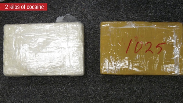 Two kilos of cocaine apparently seized in 'Project Folkstone' are seen in this image released by the OPP.