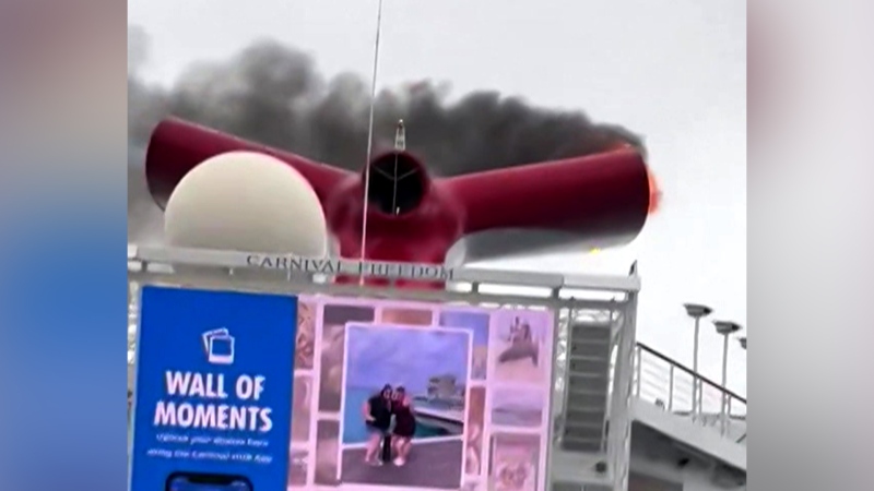 Large fire aboard Carnival Freedom cruise ship