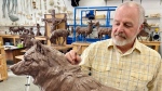 Wildlife sculptor Rich Loffler creates amazing sculptures in his workshop just west of Regina. (Gareth Dillistone/CTV News)