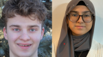 Mahrukh Hassan from Bedford Road Collegiate, and Liam McKay-Argyriou from Marion M. Graham Collegiate were two of 34 students chosen from over 5,000 applicants across Canada. (Photo: supplied) 