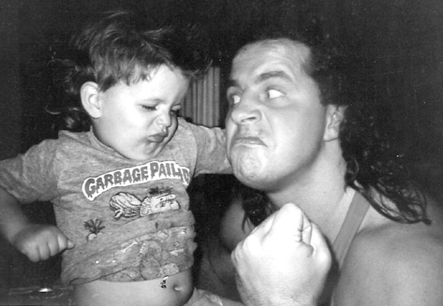 Mugging for the camera with Dallas. (Bret Hart Archive)