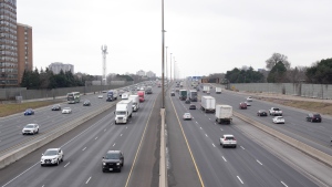 Traffic uses 401 Highway in Toronto on Wednesday, January 3, 2024. THE CANADIAN PRESS/Chris Young