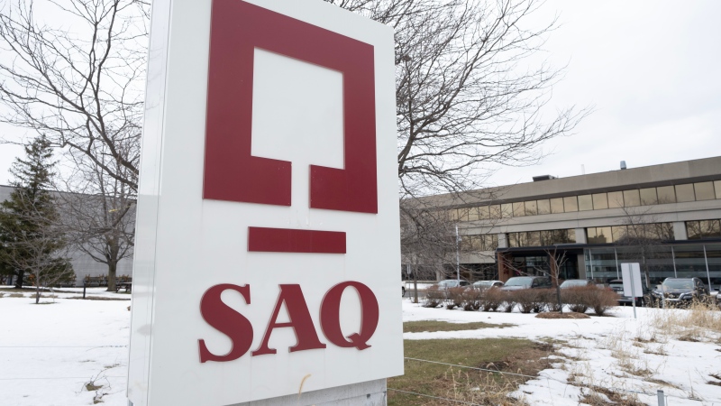 SAQ head office is seen in Montreal, Monday, Feb. 12, 2024. (Ryan Remiorz, The Canadian Press)