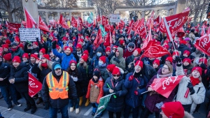 Statistics Canada says real gross domestic product grew 0.6 per cent in January, helped by the resolution of public sector strikes in Quebec in November and December. 