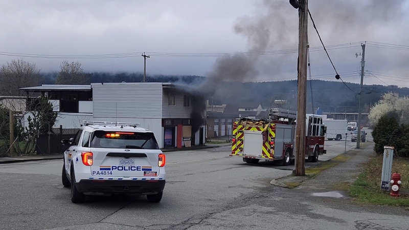 The RCMP bomb disposal unit arrived Wednesday and detonated the homemade explosives at the Port Alberni, B.C., property, police said. (RCMP)