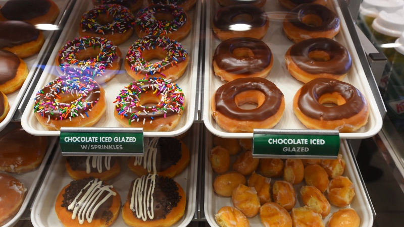 An assortment of Krispy Kreme doughnuts in Decatur, Ala. (John Godbey/The Decatur Daily via AP) 