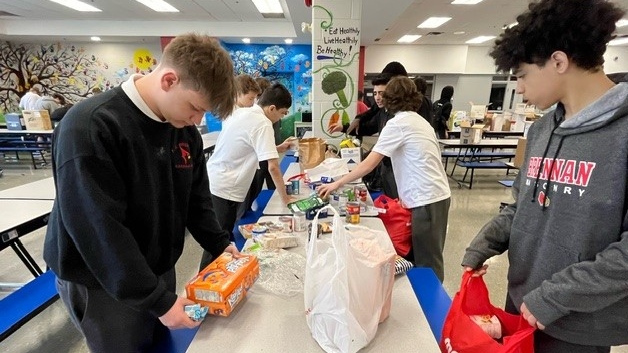 Students and staff at FJ. Brennan Catholic High School observed Holy Thursday by hosting their annual Caritas Day of Service in Windsor, Ont., on Thursday, March 28, 2024. (Chris Campbell/CTV News Windsor)