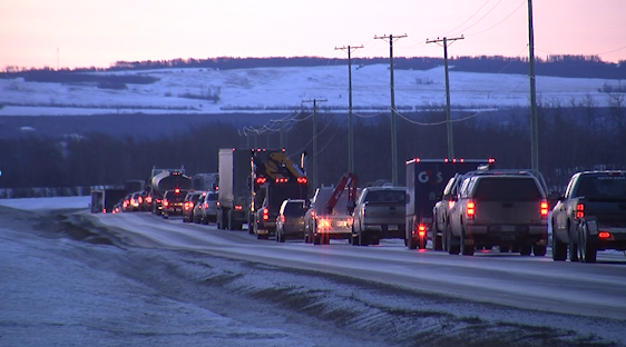 Traffic comes to a halt due to road closures north of Fort St. John (FILE)