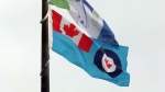 Officials say the City of North Bay is flying the Royal Canadian Air Force flag with pride over the Easter weekend. March 28, 2024. (Eric Taschner/CTV News Northern Ontario)