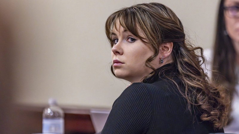 Hannah Gutierrez-Reed, the former armorer at the movie "Rust", listens to closing arguments in her trial at district court. (Luis Sanchez Saturno/AP Photo)