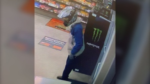 A suspected individual involved in a March 24 robbery in Wasaga Beach, Ont. (Courtesy: Huronia West OPP)