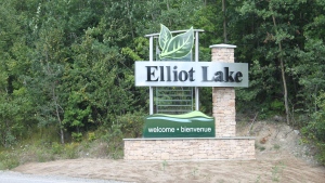 An undated photo of the welcome sign for Elliot Lake, Ont. (File Photo/CTV News Northern Ontario)
