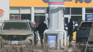 Drivers fill up the gas tank in Ottawa on Sunday, March 31. (Brad Quinn/CTV News Ottawa) 