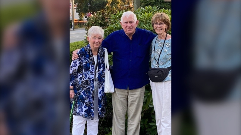 An Alberta man was nearly in his 80s when he found out he had six siblings across Canada. He poses with his two sisters. (Photo provided by Pat Atkins)
