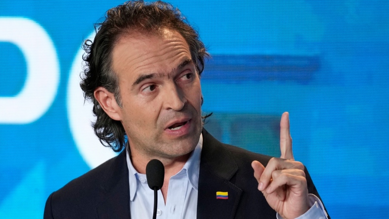 Federico Gutierrez, presidential candidate representing the Team for Colombia coalition, talks during a presidential debate at the El Tiempo newspaper building in Bogota, Colombia, May 23, 2022. (AP Photo / Fernando Vergara, File)
