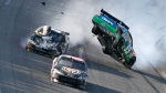 <b>The Talladega Jinx</b><br><br>
The Talladega Superspeedway in Alabama is one of the world’s most iconic racetracks that has seen some classic NASCAR races. But it has also seen some inexplicable incidents, leading many to believe the track is cursed.<br><br> 

Legend has it the Superspeedway was built on top of sacred land taken from the Creek Nation in the early 1800s after U.S. President Andrew Jackson forced the tribe out of the valley.<br><br>

<i>Carl Edwards (99) goes airborne after crashing with Ryan Newman, rear, and Brad Keselowski on the final lap of the Aaron's 499 NASCAR Sprint Cup Series auto race at Talladega Superspeedway on April 26, 2009. (Glenn Smith / AP Photo)</i> 