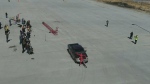 A vehicle-cyclist collision test performed by Carleton University. (Carleton University)