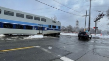 A man was struck by a commuter train in Montreal West Thursday (Stuart Barker)