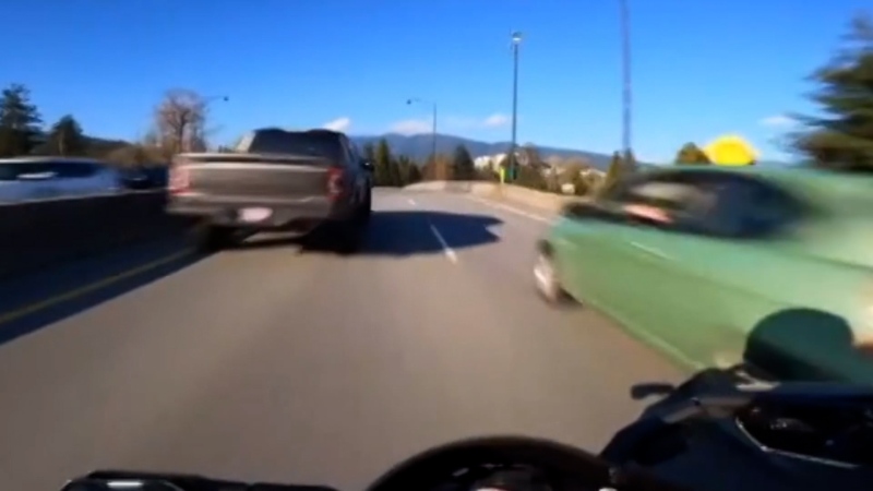 Video shows motorcyclist going 200 km/h