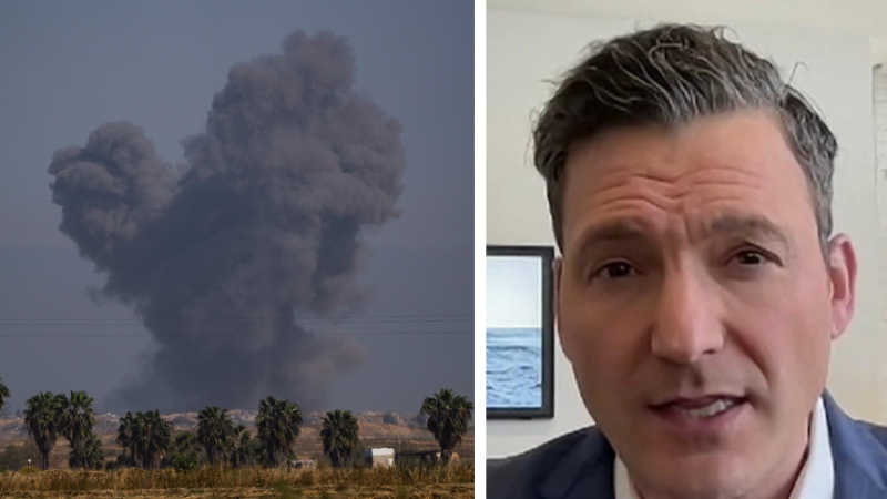 Evan Solomon discusses the political fallout following the deadly airstrike that killed aid workers in Gaza. (Smoke rises to the sky after an explosion in Gaza Strip, as seen from southern Israel, Thursday, April 4, 2024. (AP Photo/Leo Correa)
