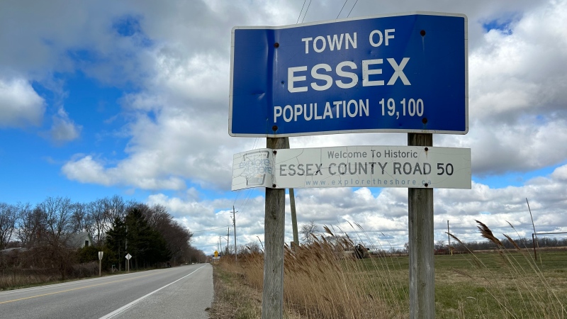 Town of Essex sign in Essex, Ont., on Friday, April 5, 2024. (Rich Garton/CTV News Windsor)  