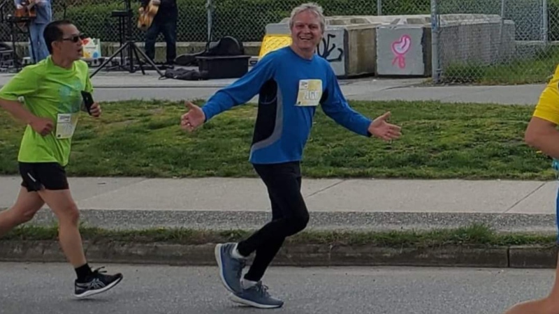 Ernie Lemieux, 65, poses for a photo while participating in the Vancouver Sun Run. He's participated in the event every year since its inception in 1985. (Credit: Diane Lemieux)