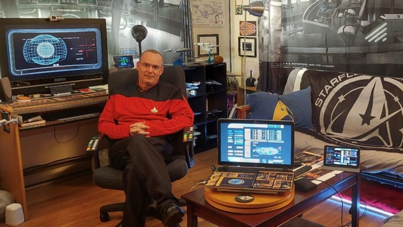 Jason Roach, also known as Captain Jay Roach, turned his home into his own “U.S.S. Enterprise,” which he’s dubbed the “U.S.S. Acadia.” (Mike Lamb/CTV Atlantic)