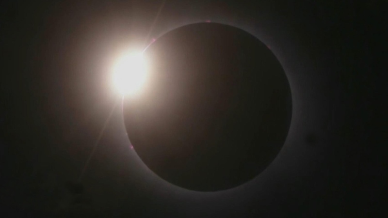 Watch as the total solar eclipse takes place in Mazatlán, Mexico which was the first place to witness the celestial phenomenon.
