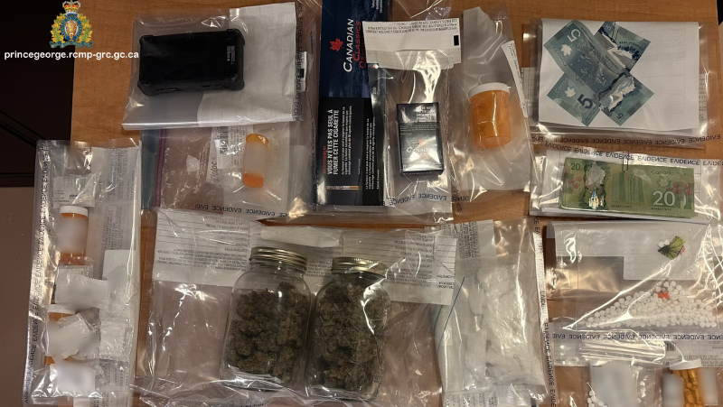 A photo of a drug seizure shared by Prince George RCMP on April 8, 2024. 