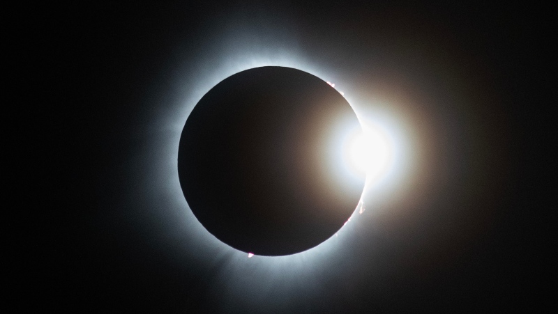 A glimpse of the total eclipse taken by Montreal urban astrophotographer AJ Korkidakis in Montreal on April 8, 2024. (AJ Korkidakis)