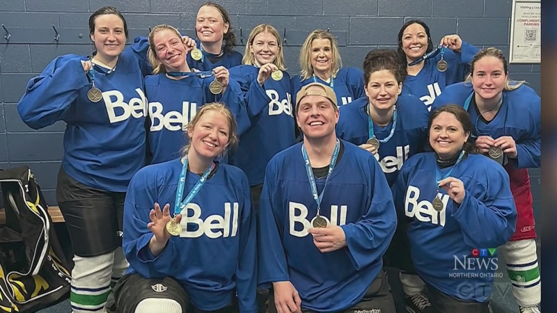 Two CTV Sudbury staff members took home the gold in the first women's division in nearly a decade in the annual Bell Hockey Classic. April 6, 2024 (CTV Northern Ontario)