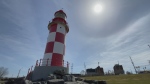 The sun shines above the lighthouse at the Canada Science and Technology Museum in Ottawa on April 9, 2024. (Peter Szperling/CTV News Ottawa)