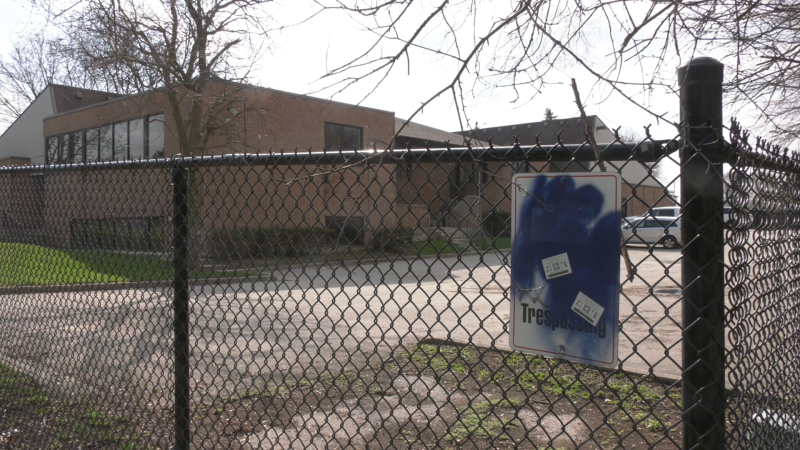 Residents attended a private meeting at 743 Wellington Rd. on April 9, 2024, to learn of potential plans for the former radio station property. (Bryan Bicknell/CTV News London) 