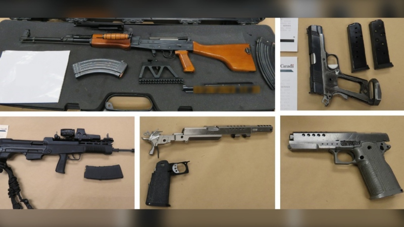 Weapons seized by Canada Border Service Agency investigators. (CBSA handout)