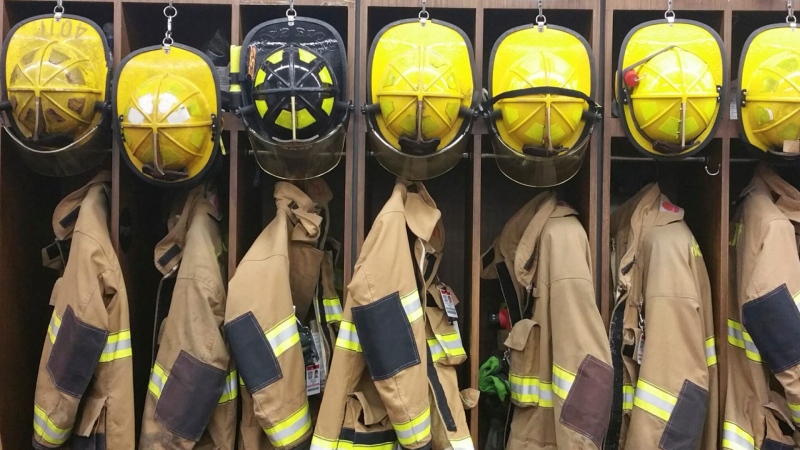 A stock photo shows traditional bunker gear worn by North American firefighters (Source: International Association of Fire Fighters).