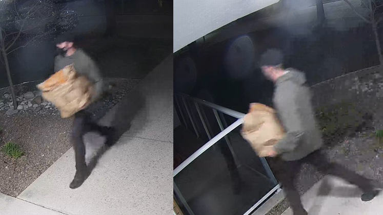 Sarnia police are looking for the person seen in these security images after  a violent home invasion. April 10, 2024. (Source: Sarnia police)