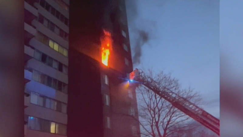Seven apartment units were damaged following an evening fire in a building in Ottawa's southeast end late Tuesday, April 9, 2024..