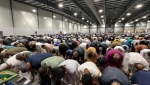 Ottawa Muslims gather to celebrate the end of the holy month of Ramadan on April 10, 2024. (Tyler Fleming/CTV News Ottawa)
